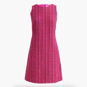 J. Crew Factory Tweed Shift Dress Berry And Brown Medley 18 NWT